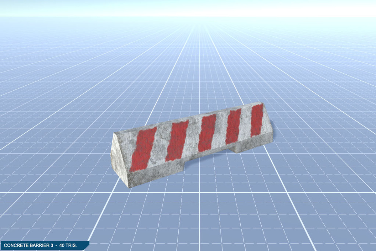 16 Concrete Barriers - Big Pack, an Environmental 3D Model by 3DCaster (Photo 12 of 34)