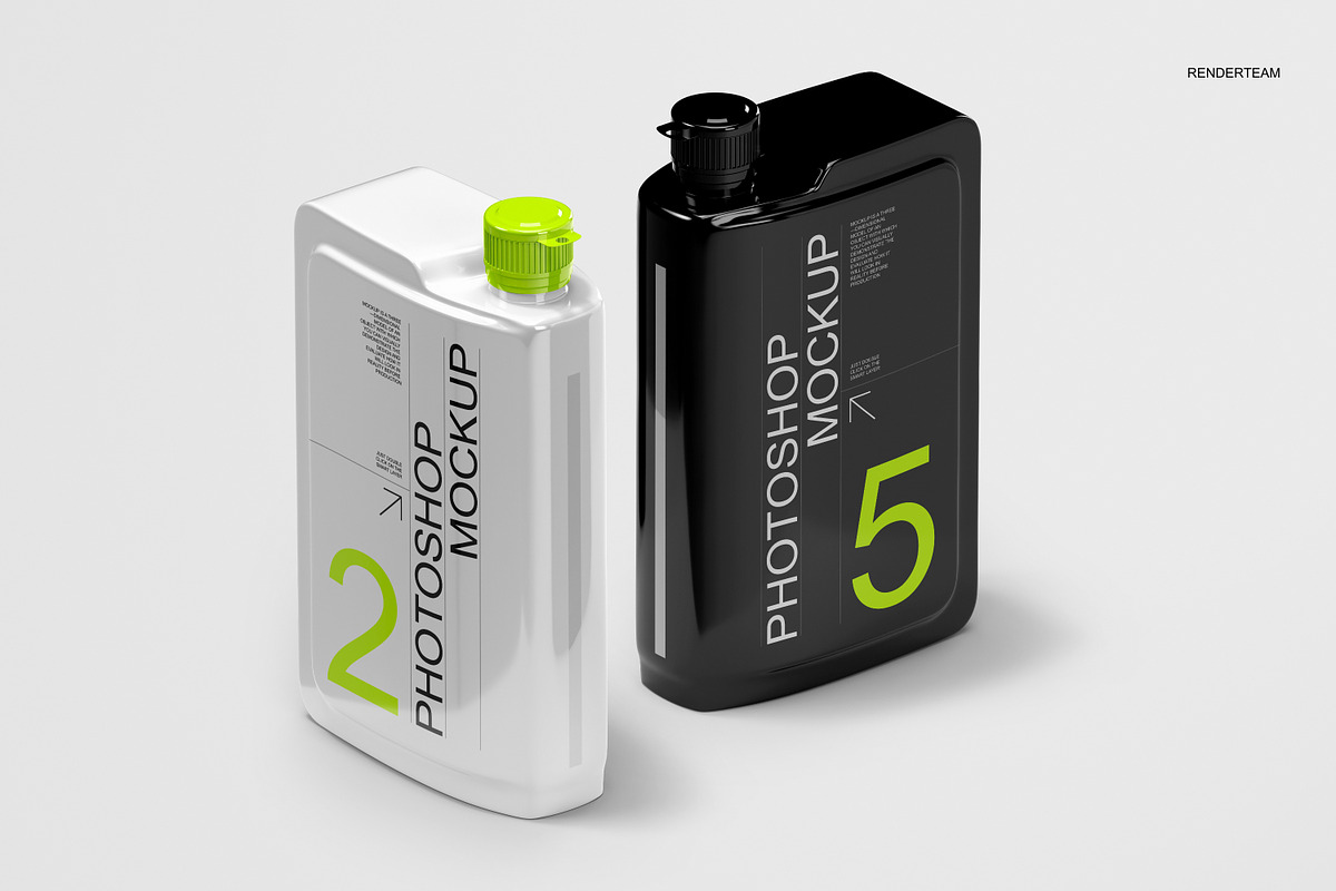 Engine Oil Bottle Mockup Set, a Cups & Container Mockup by Renderteam (Photo 7 of 8)