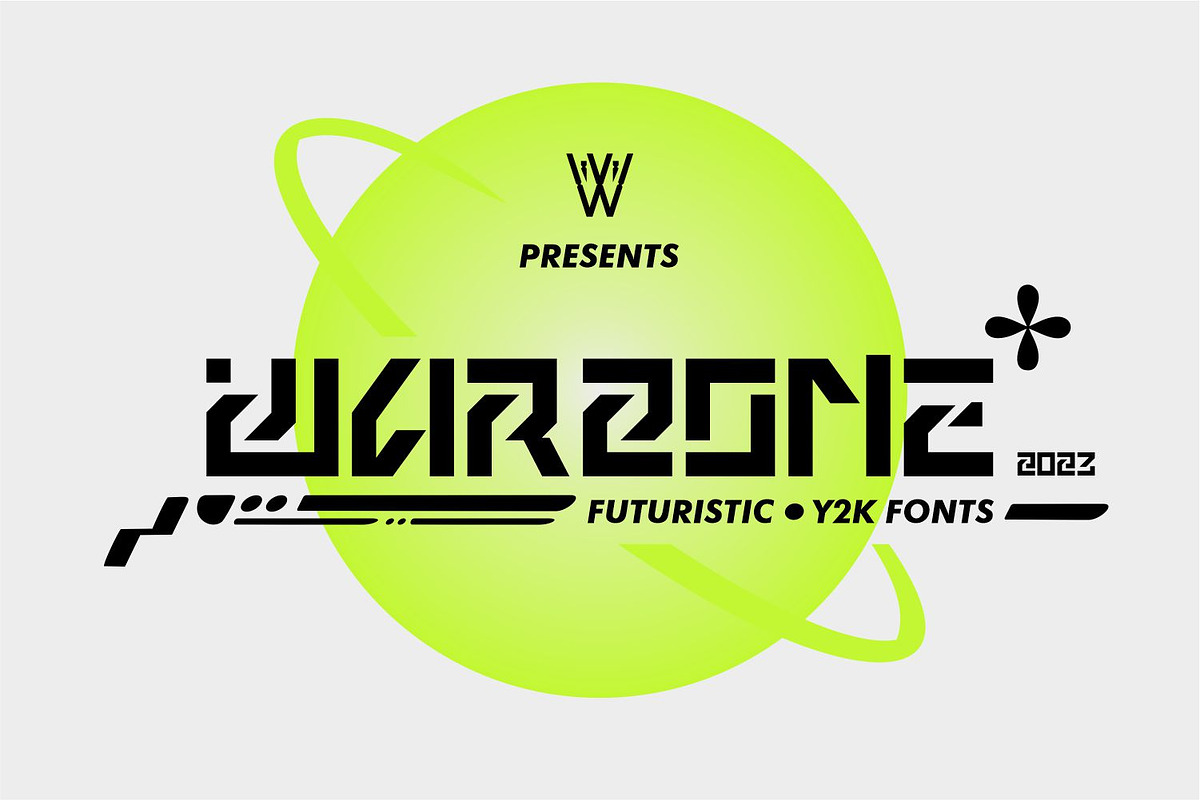 Warzone Bold Y2k Font, a Sans Serif Font by WhymoreArt (Photo 1 of 12)