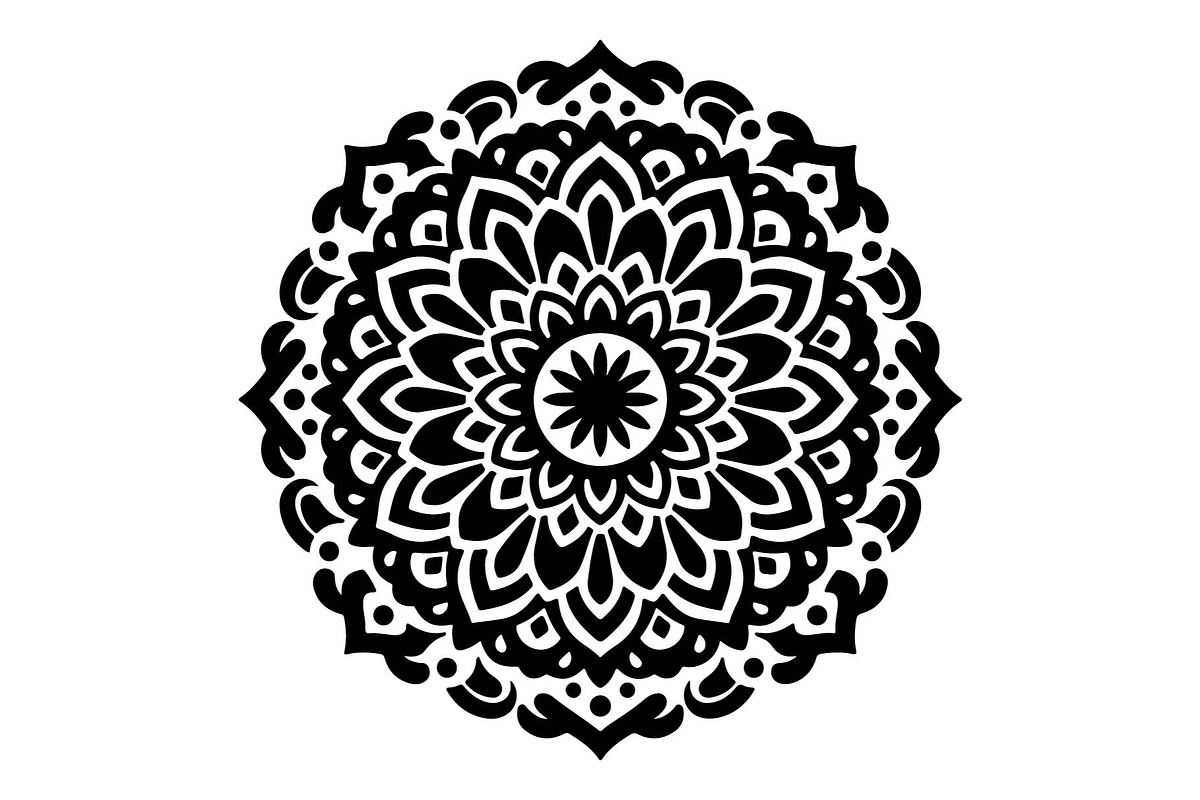 Mandala Floral Silhouette Bundle, an Object Graphic by hafijul (Photo 3 of 4)