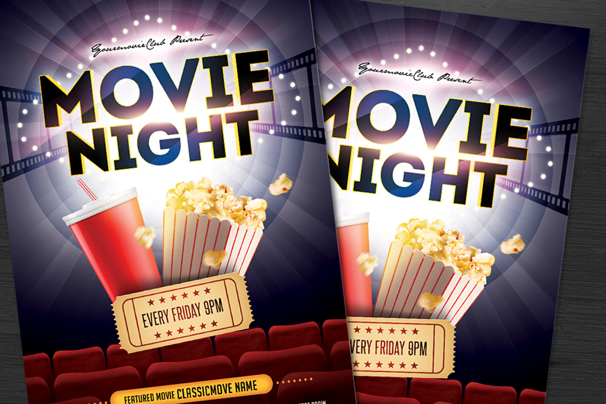 Movie Night Flyer, a Flyer Template by DesignWorkz (Photo 2 of 2)