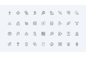 Smart technology electronic icons, a Technology Illustration by Lemberg Vector
