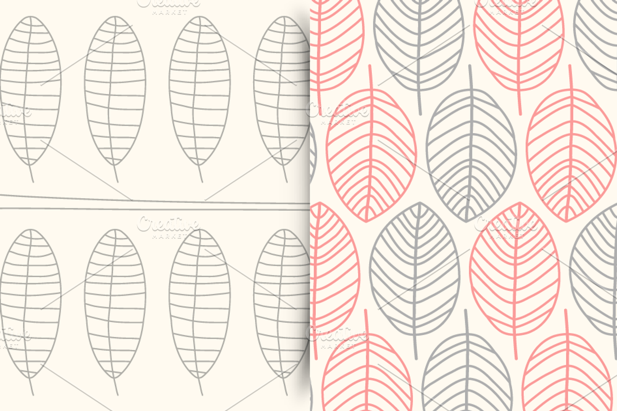 Outlines leaves-Patterns, an Illustration by himoki (Photo 2 of 5)