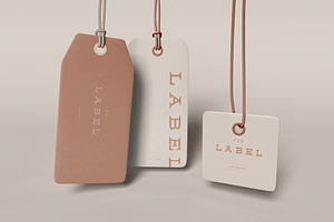 Three Label Tags Mockup, an Advertising Mockup by Hubzway