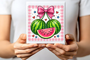 Watermelon Coquette Bow Summer PNG, an Illustration by CraftArtStudio (Thumbnail 2 of 4)