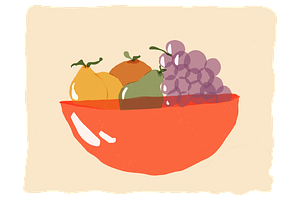 Glass Fruit Illustration PNG Art