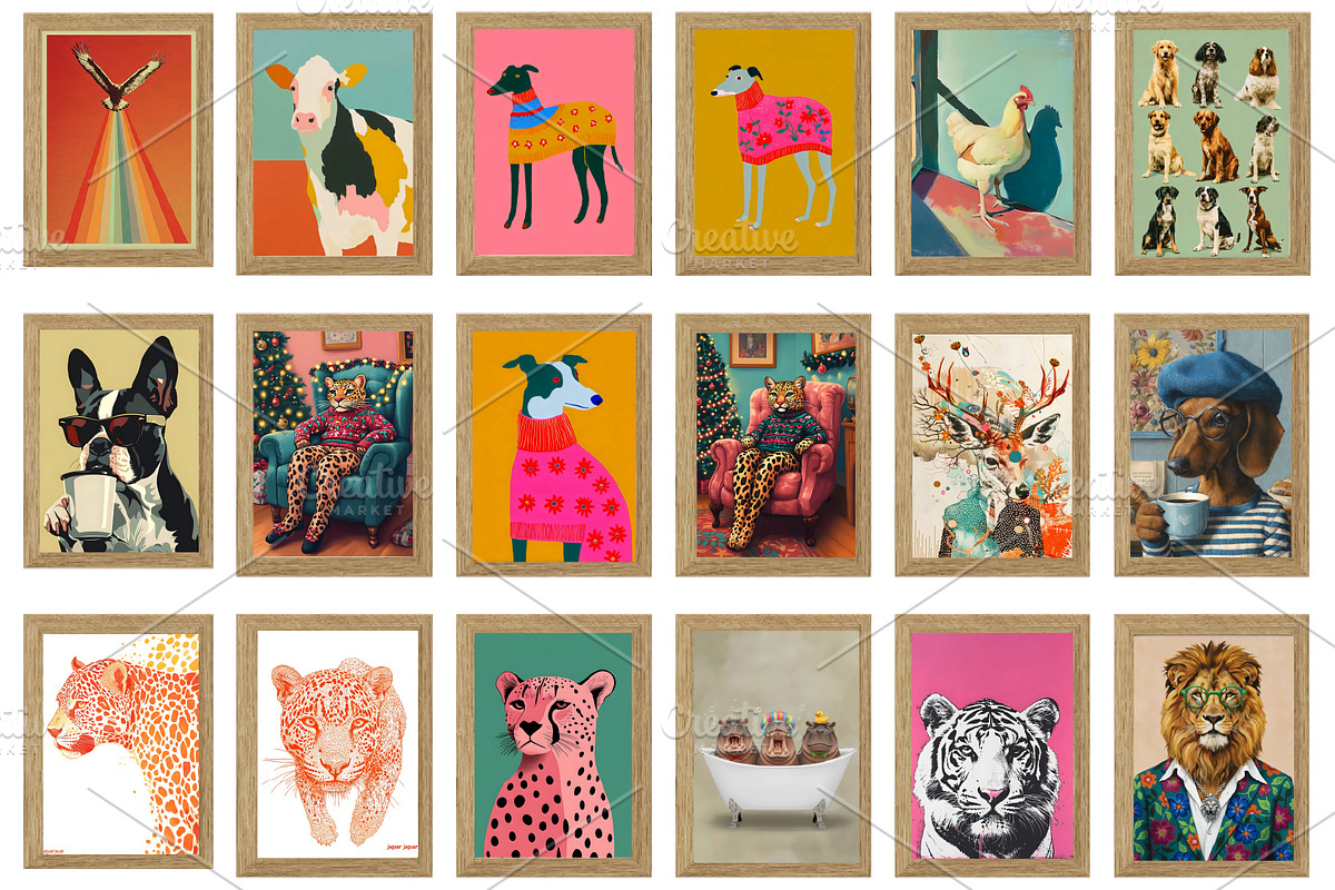 Animal Wall Art Bundle,Animal Prints, an Animal Photo by Chipshpow Graphics (Photo 3 of 11)