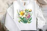 Spring Daffodils Coquette Clipart, an Illustration by DreamCafeArt (Thumbnail 4 of 5)