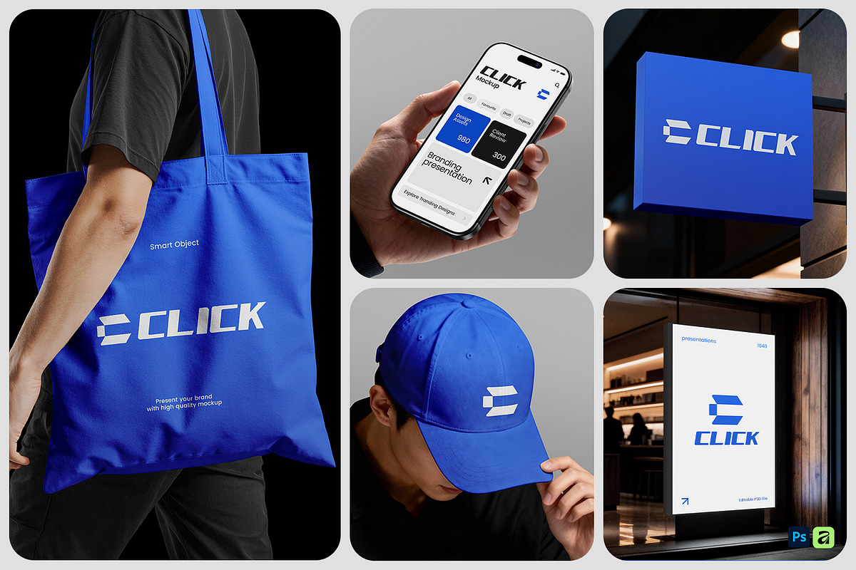 Branding Identity Mockup Set, an Advertising Mockup by RamStudio2 (Photo 1 of 8)