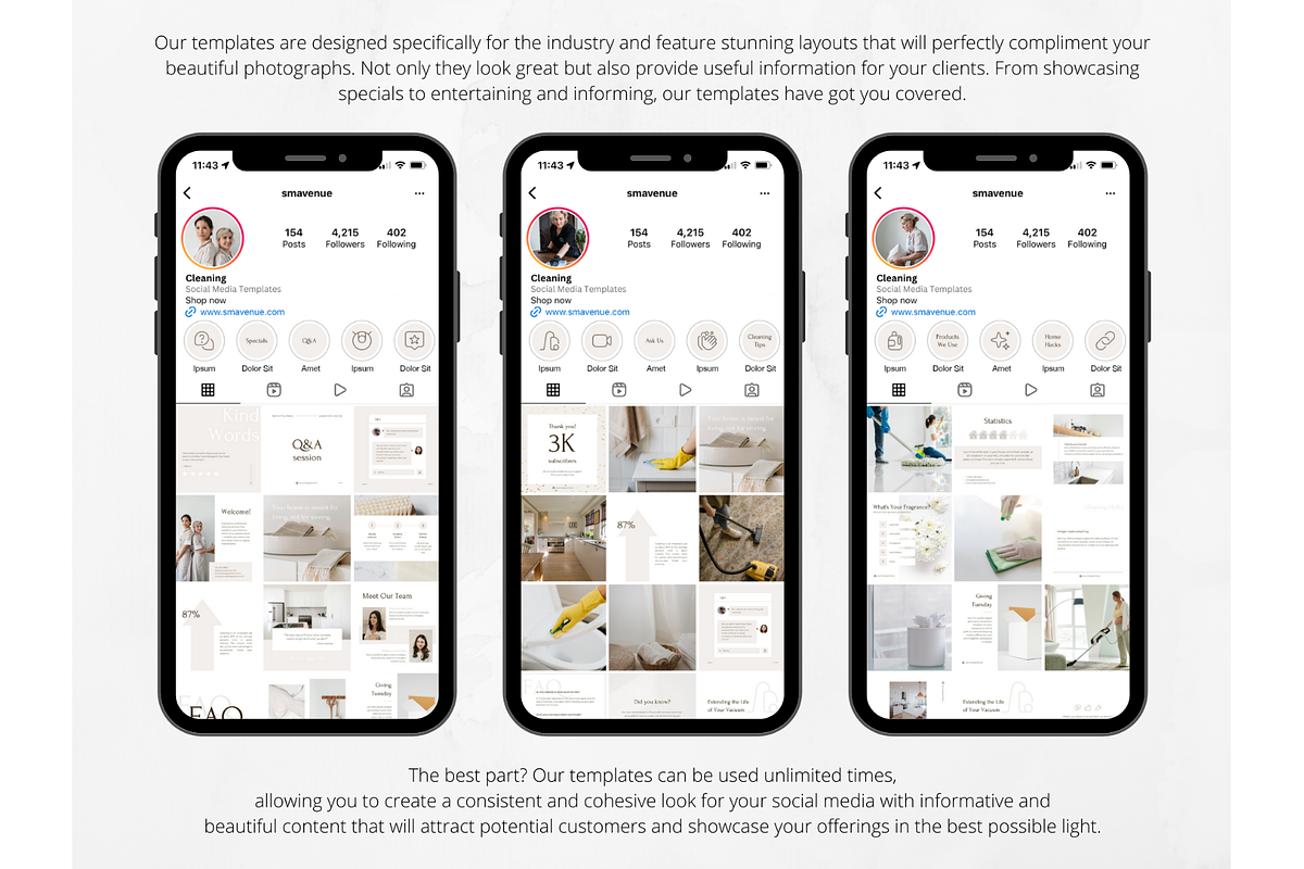100 Cleaning Business Post Templates, a Social Media Template by PatternLab. (Photo 7 of 10)