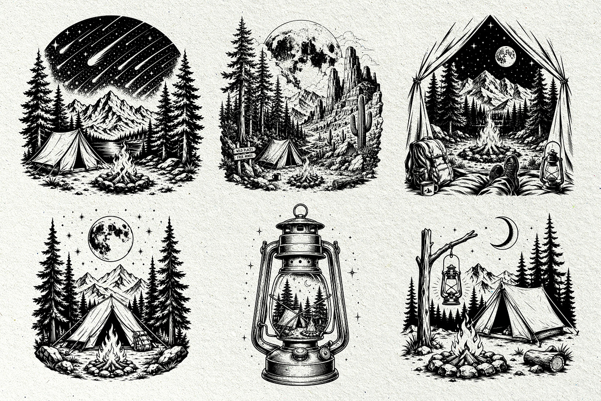 Camping Scenes Adventure Graphics, a Sport Illustration by DENIDigitalArtSudio (Photo 2 of 8)