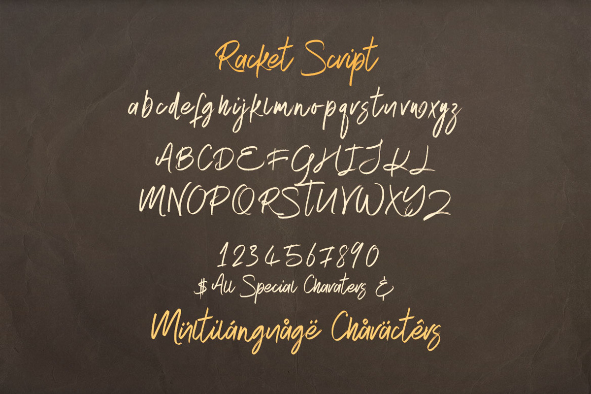 Racket Brush Script, a Script Font by Cruzine