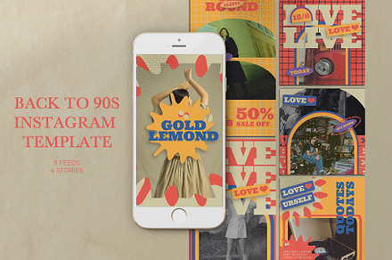 Back to 90's Instagram Templates, a Social Media Template by Azruca
