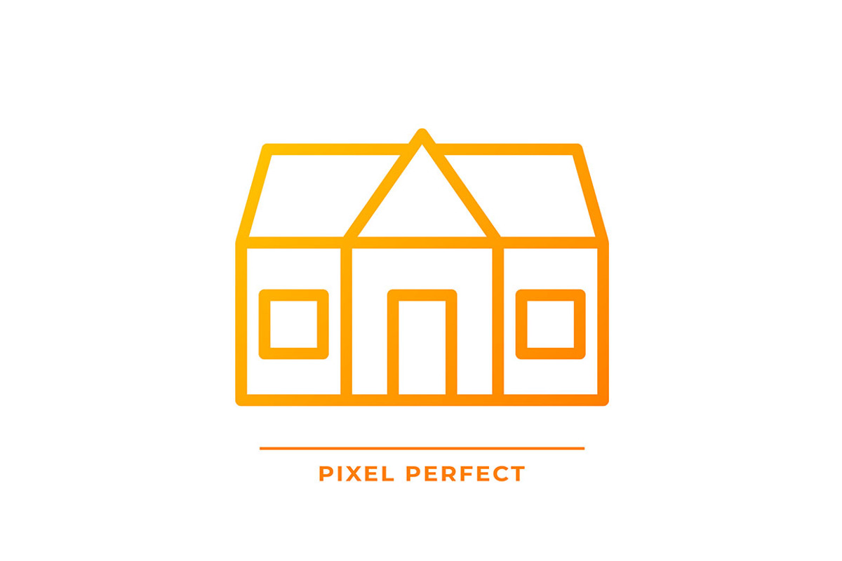 Cottage pixel perfect gradient line, an Icon by IMG Visuals