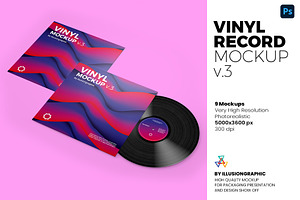 Vinyl Record Mockup V.3 - 9 Views