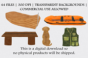 Watercolor Fishing Clipart Set, an Illustration by CropUp Creative (Thumbnail 4 of 4)