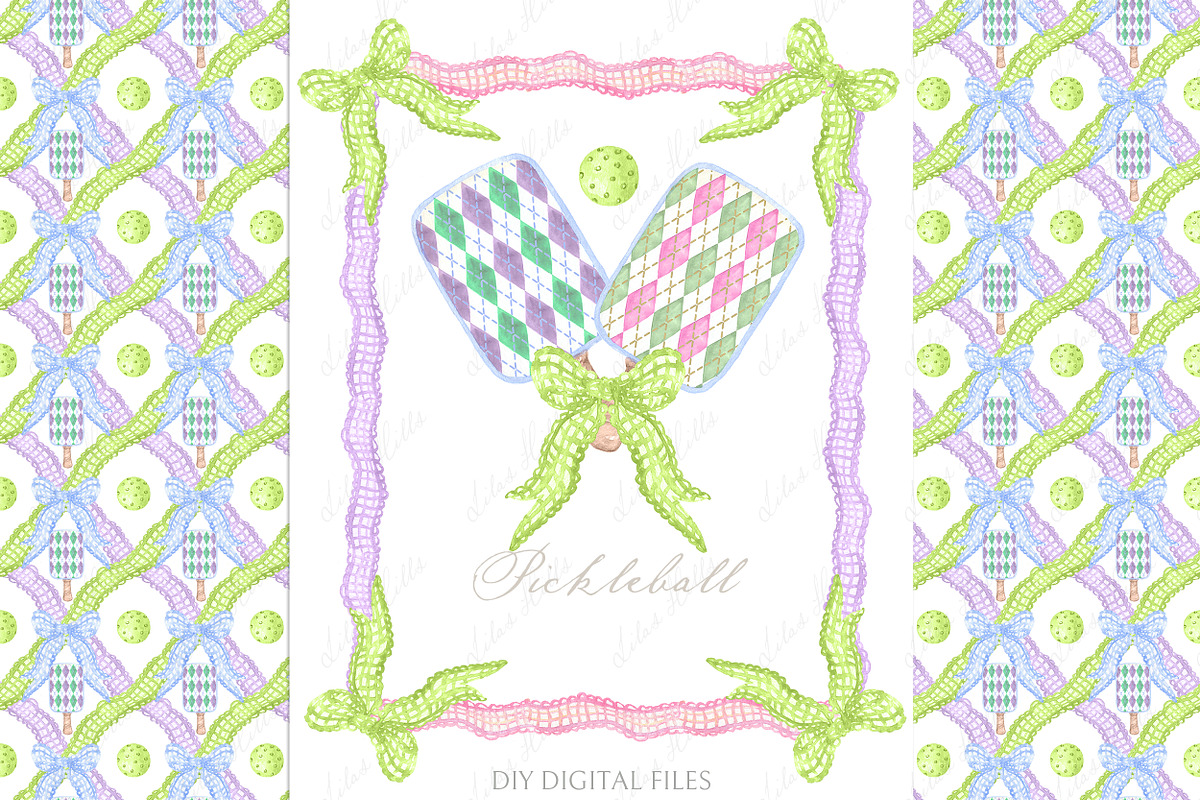 Pickleball Watercolor clipart DIY, an Illustration by LABFcreations (Photo 5 of 5)