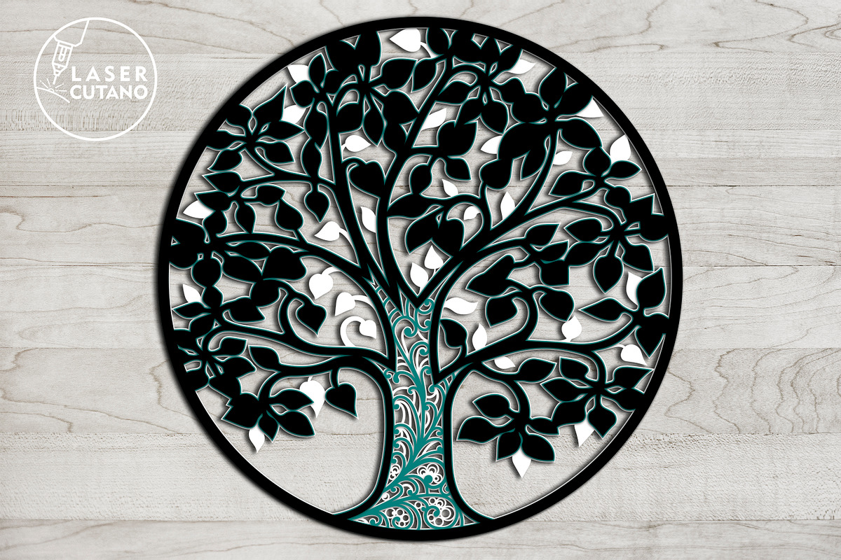 Tree Onelayer Template, Wall Decor, a Templates & Theme by LaserCutano (Photo 5 of 6)