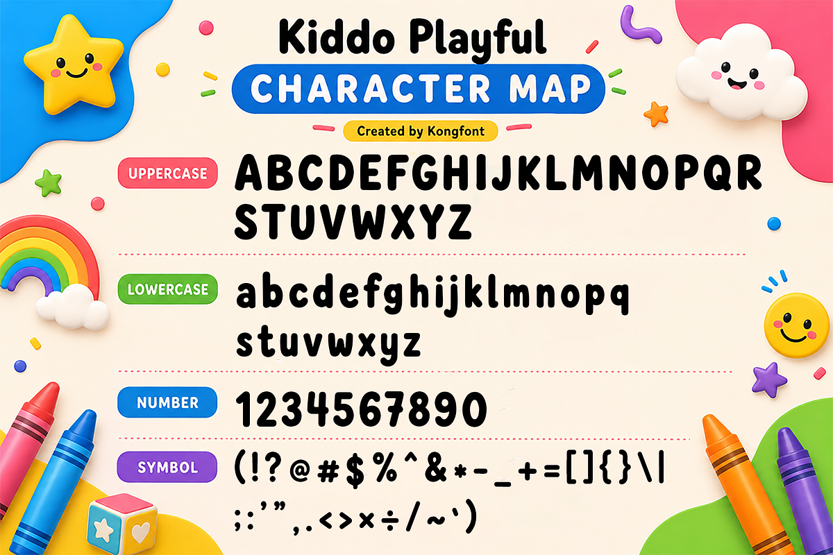 Kiddo Playful - Modern Kids Font, a Sans Serif Font by overlaytemplates (Photo 4 of 5)