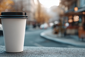 To-go coffee cup mockup with blank, a Food & Drink Photo by MistyDay