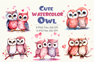 Cute Owls for Valentines Day., an Animal Illustration by KENO Mascots