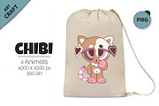 Chibi animals. Tshirt, PNG., an Animal Illustration by KENO Mascots (Thumbnail 3 of 4)