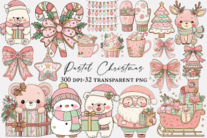 Pastel Christmas Clipart, an Illustration by Designworld