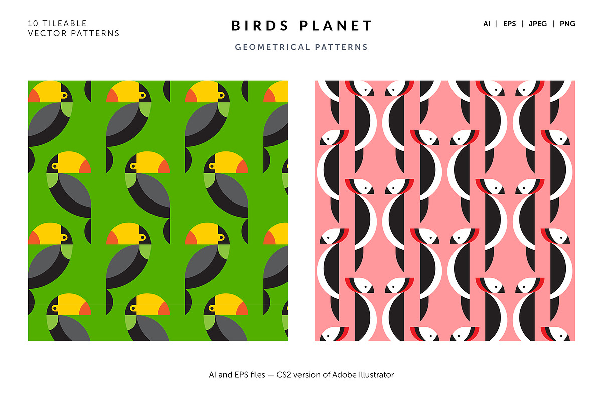 Birds Planet Geometric Patterns, a Pattern Graphic by Designnina Shop (Photo 5 of 12)