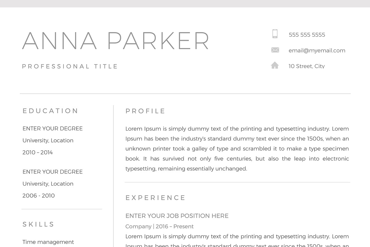 Resume Template / CV, a Resume Template by TheResumeCoach (Photo 6 of 9)