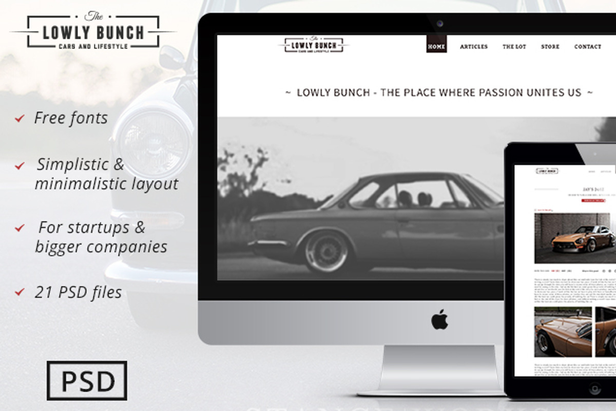 LowlyBunch-Folio & Ecommerce Website, a Websites & App Template by Grafixity