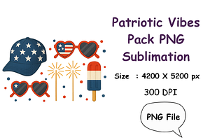 Patriotic Vibes Pack PNG–Sublimation, a Seasonal Illustration by Smillyy Threads