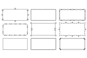 Decorative simple line frames, an Illustration by Frogella