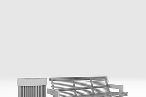 3D Model Bench Park 39