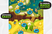 Game Level Map with 5 Worlds, an Illustration by wowu (Thumbnail 5 of 7)
