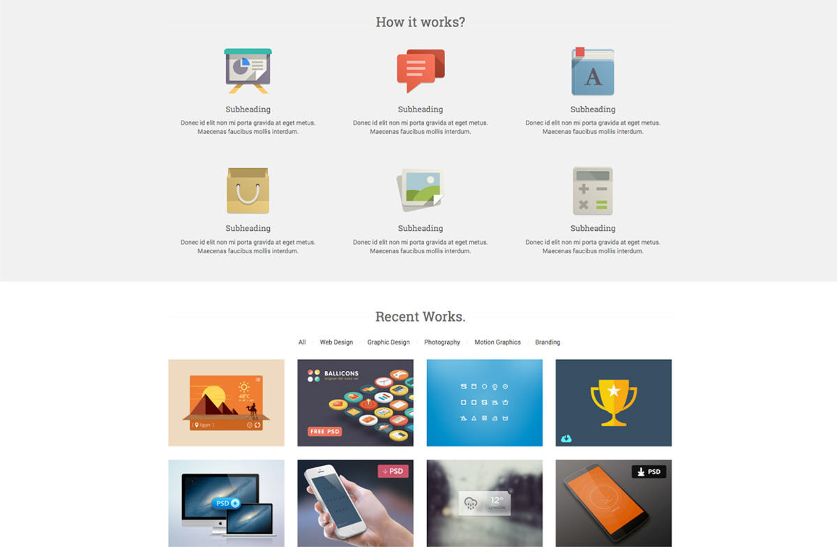 Start - Responsive One Page Template, a Landing Page Template by YoArts (Photo 2 of 5)