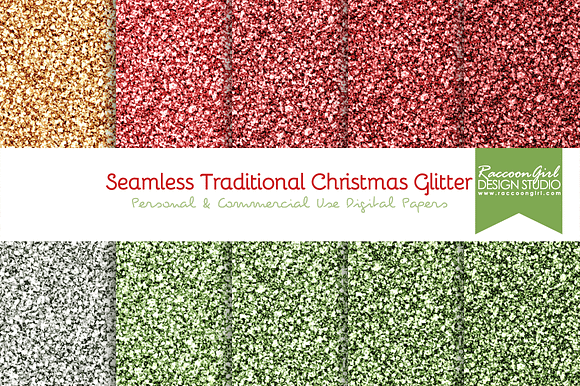 Seamless TraditionalChristmasGlitter preview 2