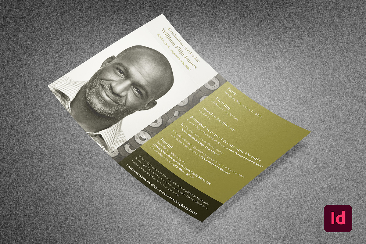 Green Vinyl Funeral Info Sheet, a Flyer Template by loswl (Photo 3 of 3)