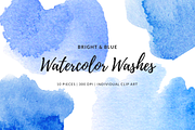 Bright & Blue Watercolor Elements, an Object Graphic by Chelsea Bromley (Thumbnail 1 of 3)