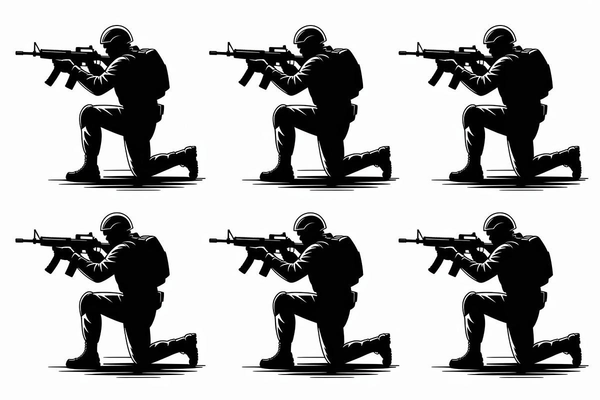 Army soldier silhouette designed, an Illustration by Amazin_art (Photo 6 of 7)