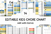 Kids Chore Chart, Canva Editable, a Stationery Template by Earley Bird Design Studio (Thumbnail 1 of 6)