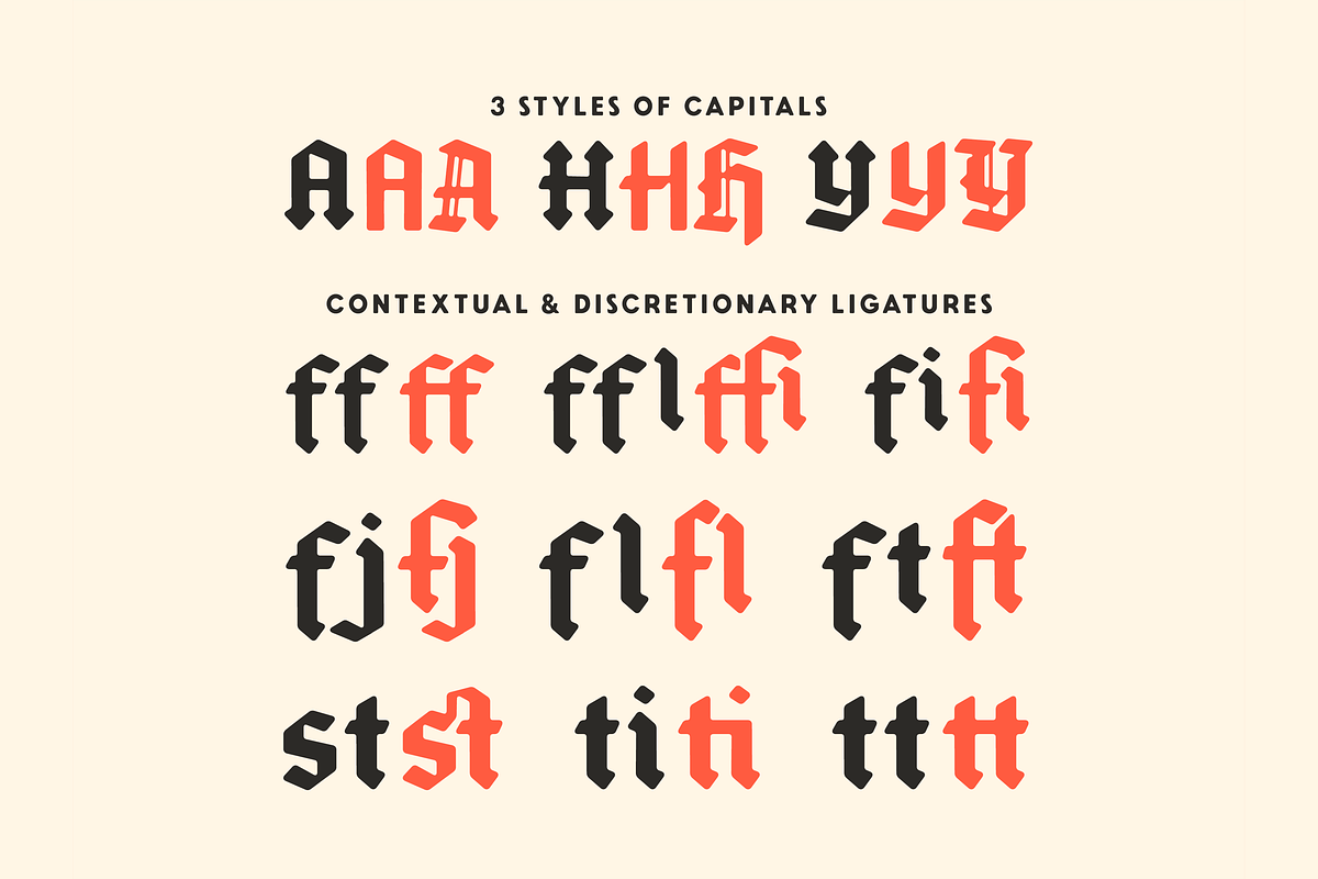 Dragönsteel — Modern-ish blackletter, a Blackletter Font by SimpleBits® (Photo 4 of 6)