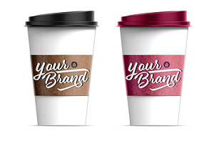 Paper Coffee Cup With Sleeve Mockup