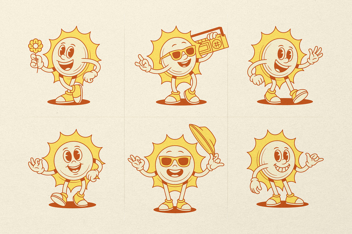 Funny Sun Character, a Seasonal Illustration by Vasya Kobelev (Photo 3 of 8)