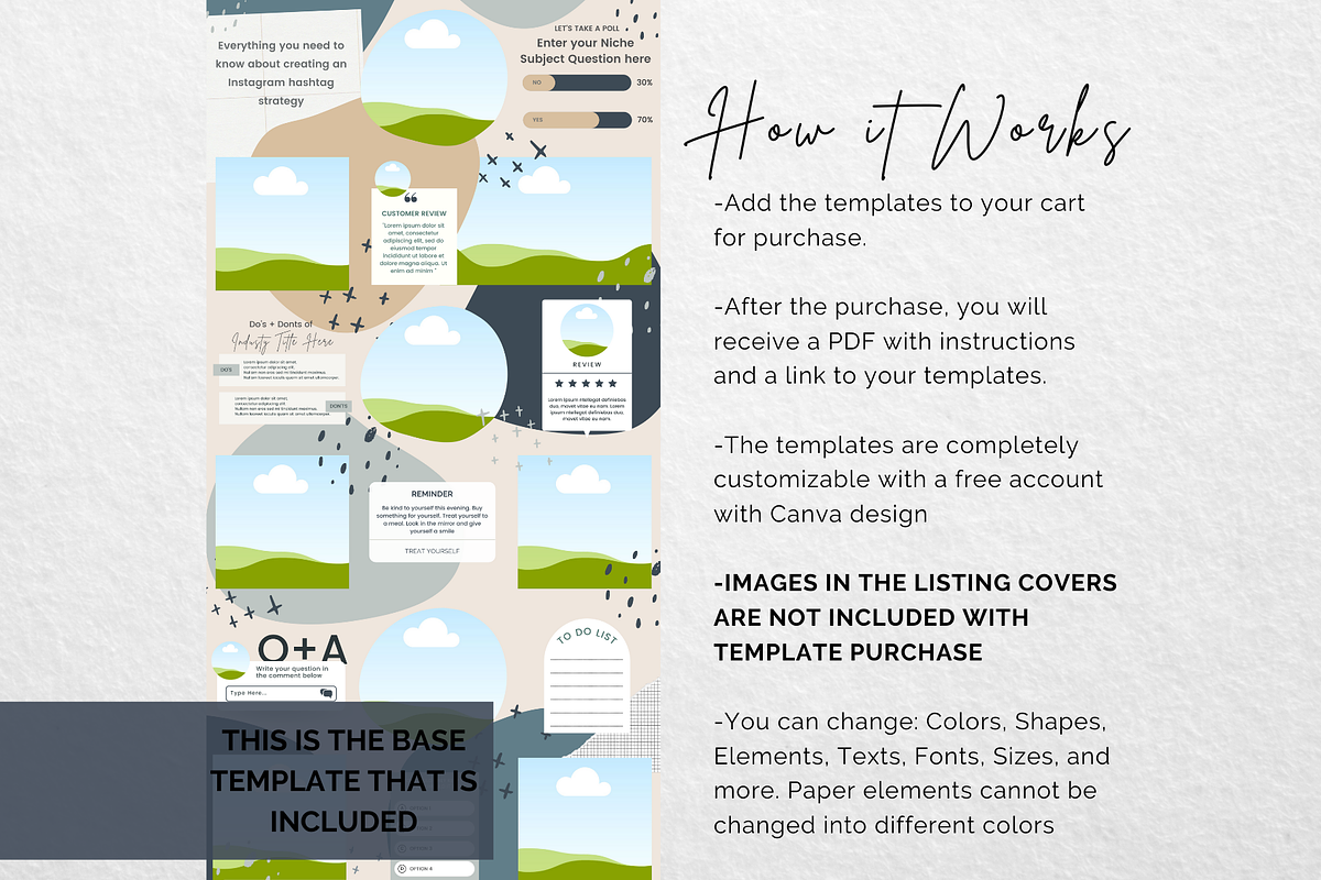 Blues Instagram Puzzle Template, a Social Media Template by Social Assumptions (Photo 3 of 10)