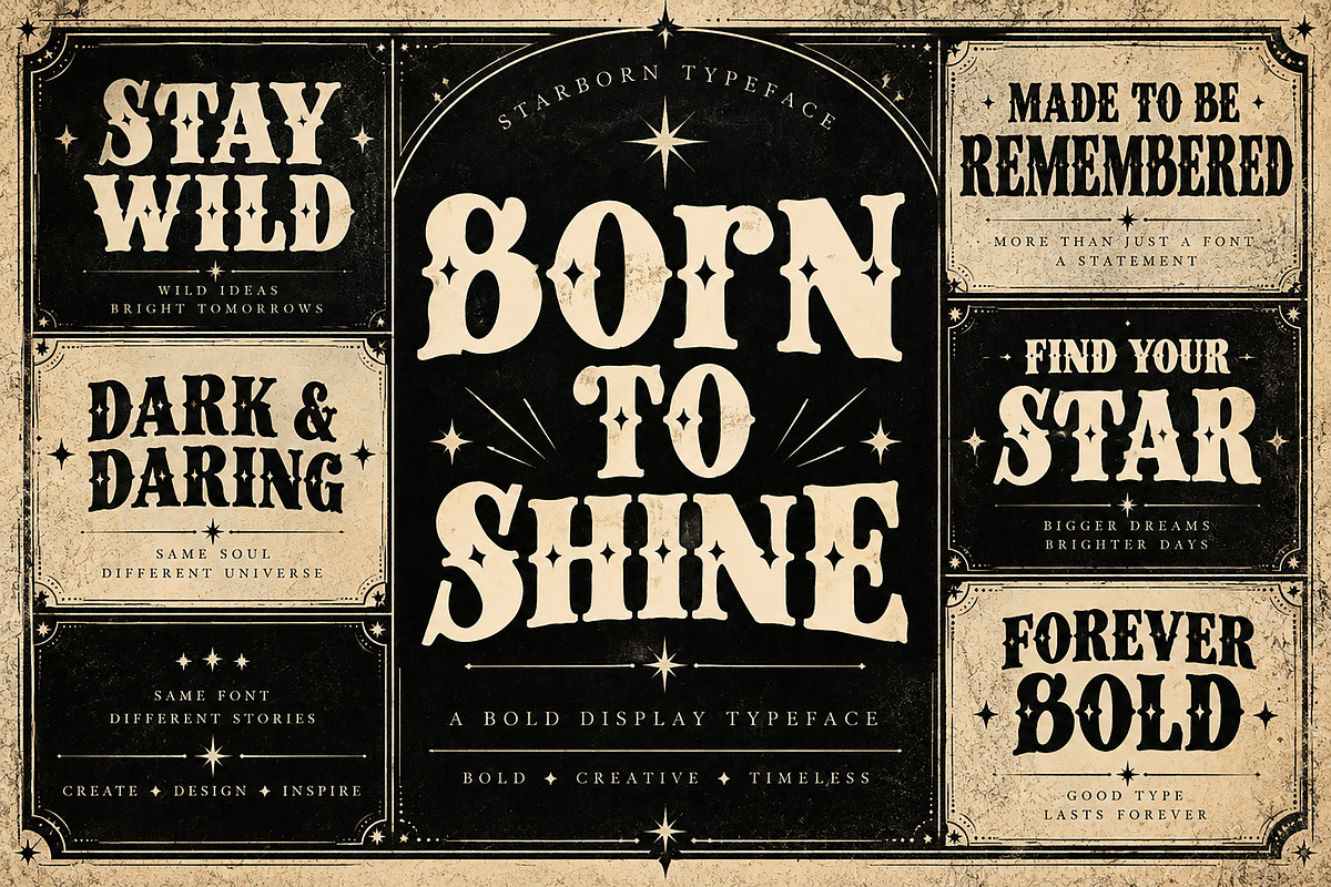 Starborn – Bold Vintage Display Font, a Serif Font by Wow Magic (Photo 3 of 5)