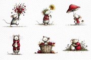 Whimsical Autumn Mouse Clipart, a Seasonal Illustration by Craft Nest (Thumbnail 4 of 6)