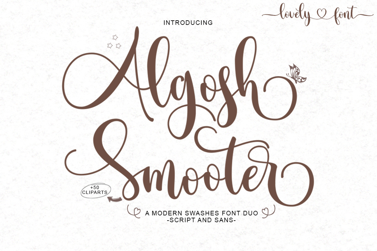 Algosh Smooter, a Script Font by Soft Creative (Photo 1 of 9)