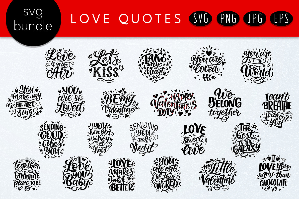 Love SVG Bundle. Valentine’s Day SVG, an Object Graphic by rinaletters (Photo 1 of 8)