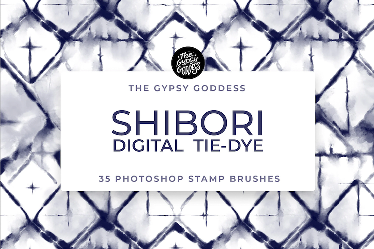 Shibori Tie-Dye 35 Photoshop Brushes, a Brush Add-On by The Gypsy Goddess (Photo 1 of 5)