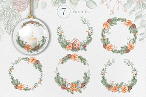 Christmas Advent Watercolor Cliparts